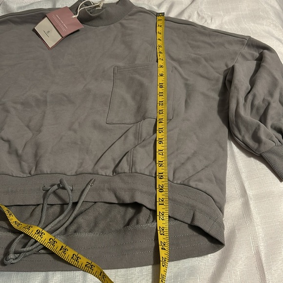 NWT Nap Loungewear Drawstring High Neck Sweatshirt Gray S - Picture 7 of 7